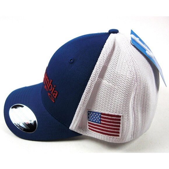Columbia Men's PFG Mesh Snapback Ball Cap Vivid Blue L/XL - Picture 3 of 10
